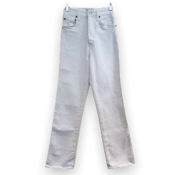 AGOLDE Pinch Waist High Rise White Straight Leg Denim Jeans Women's 23 ALTERED - Picture 1 of 10